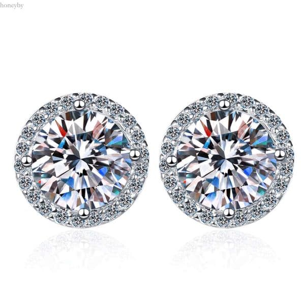 Madonna Fashion Dia Jewelry Moissanite Sterg Sliver Women GRA Certificate Earrings