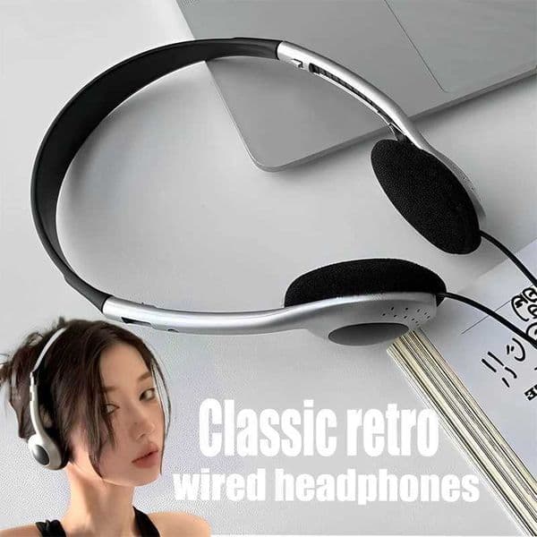3.5mm Headset Headphones Retro Y2k Personality Wired Stereo Headset Earphones for Gaming Music Calls Over Earbud Ear Headphones X250307