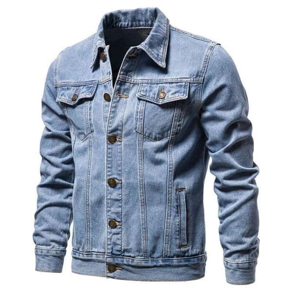 2024 Jacket Casual Men Fashion Motorcycle Jeans Autumn Solid Lapel Denim Jackets Hommes Slim Fit Cotton Coats