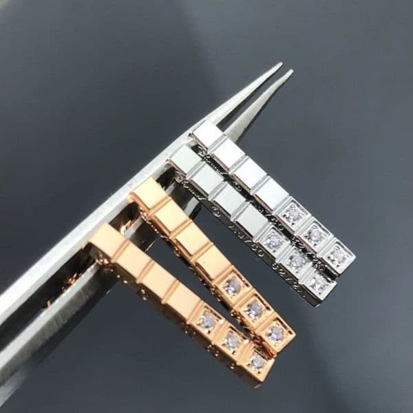 Luxury ice block square geometry designer stud earrings for women rose gold silver retro vintage OL fashion shine crystal cz zircon earring earings ear rinL260527