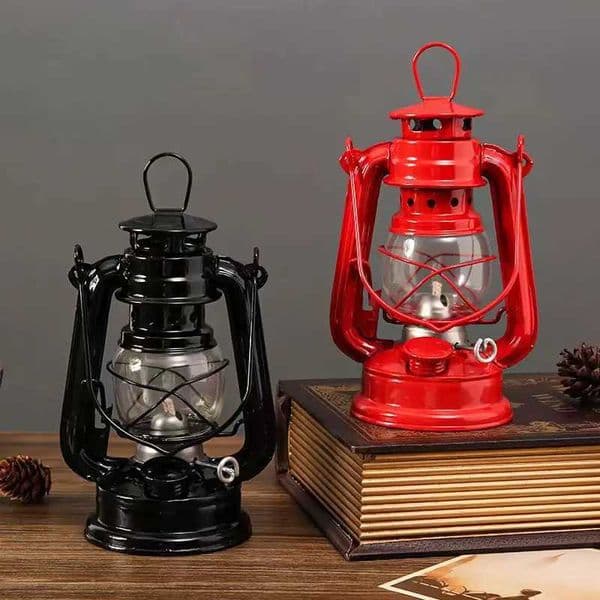 1 piece of retro LED camping lamp portable retro handheld fuel lamp 19cm kerosene lamp camping table lamp X250307