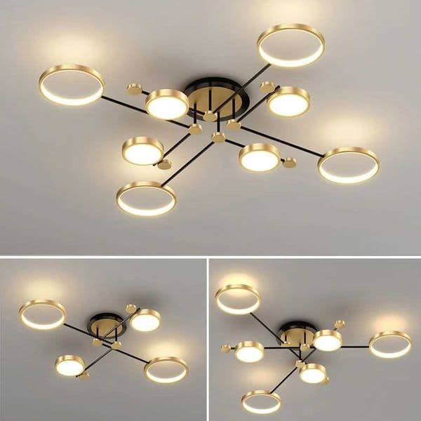 Modern Pendant Light LED Nordic Lamp Gold Black Hanging Chandelier Ceiling Lights Dimming Remote Control Lighting Fixture X250307