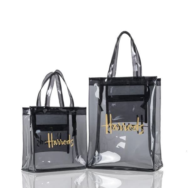 London Style Clear PVC Tote Shopping Bag Eco Friendly Signature Transparent Shopper Handbag and Gym Women Work Purses for Beach 250306