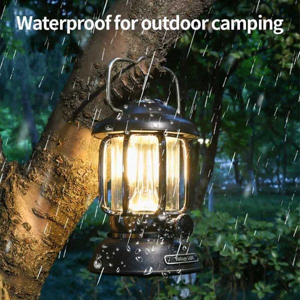 Outdoor Camping Lantern Portable USB Rechargeable Lamp Retro LED Light For Emergency Fishing Hiking Tent Nightlight Waterproof X2503071