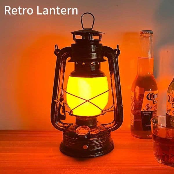 Retro Portable LED Horse Lantern Lamp Rechargeable Hanging Camping Lights 3 Lighting Modes for Desktop Bar Restaurant Decoration X250307