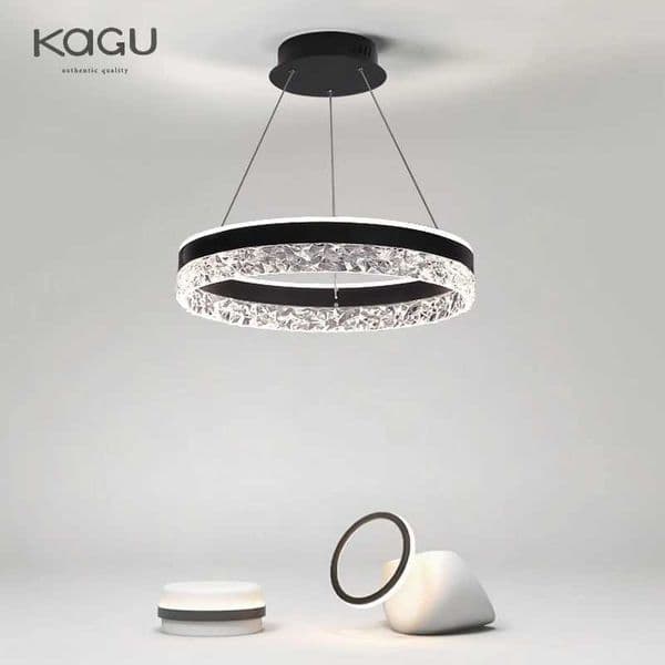 Minimalist Modern Led Chandelier Home Lighting Crystal Rings Ceiling Mounted Chandelier Lighting Hanging Lamp Black White Frame X250307