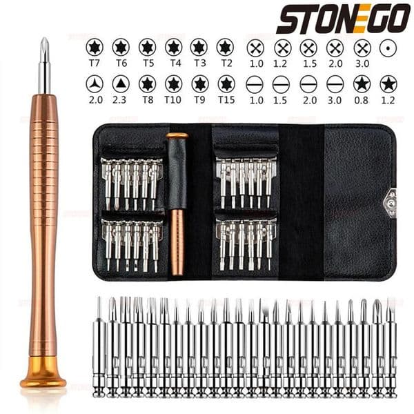 STONEGO 1Set 25 in 1 screwdriver kit Torx multifunctional precision suitable for DIY devices such as mobile phones and tablets 250225a
