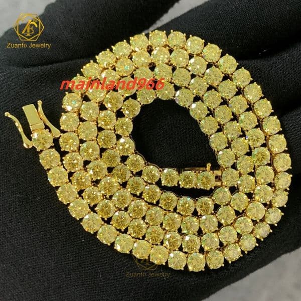 Various Colors Size Moissanite Tennis Chain Women Man Classic Simple Style 925S Colorful Moissanite Tennis Necklace