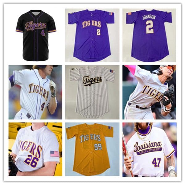 LsuTigers College Baseball Jersey Jackson Legg Will Mabry IV Aidan Mouton Tyson LeBlanc Paul Skenes Jared Jones Dylan Crews osh PearsonJ Alex Bregman DJ LeMahieu 4XL