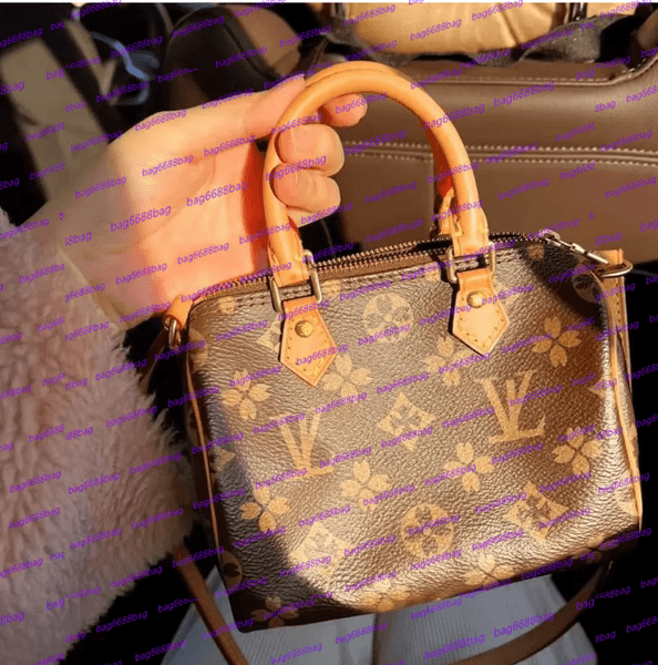 Top Designer Mini Nano 16cm Shoulder Bag Women Leather Denim Crossbody Brand Emed Tote Purse Brown Flower Handbag Makeup bag