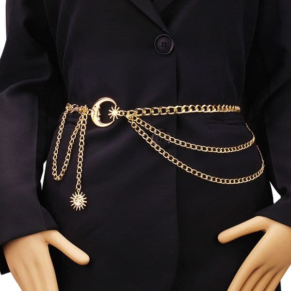 Retro Gold Small Fragrance Letter Waist Chain for Mens Versatile Decorative Dress Jeans Belt Womens Accessories Style 240805