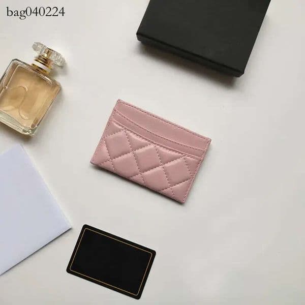 designer fashion card holder women men classic pattern caviar quilted wholesale gold small hardware wallet CXG2410154F6