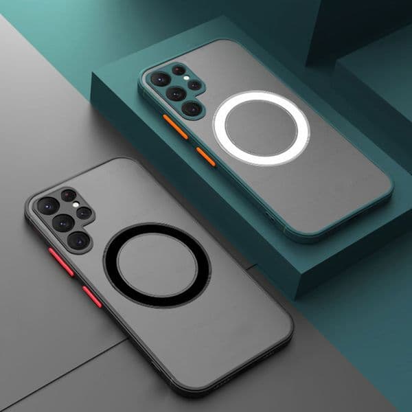 Magsafe Magnetic Wireless Charging Case For Samsung Galaxy S26 S25 Edge S24 Ultra S23 FE S22 S21 S20 Plus Note 20 Matte Frosted Hard Cover Cell Phone Cases Shockproof
