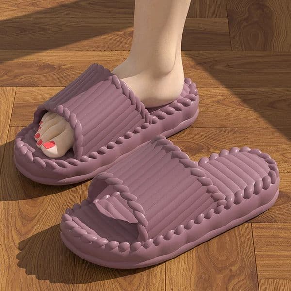 2024 Fashion Concise Summer Couple Home Shoes Cosy Nonslip Slides Lithe Soft Sandals For Women Men Slippers Indoor Flip Flops 250304BANJIA