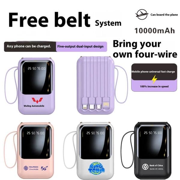 22.5W Power Bank 20000mAh Portable Charger External Battery with Cable PD 20W Fast Charge Mini Powerbank for IPhone Samsung Xiaomi