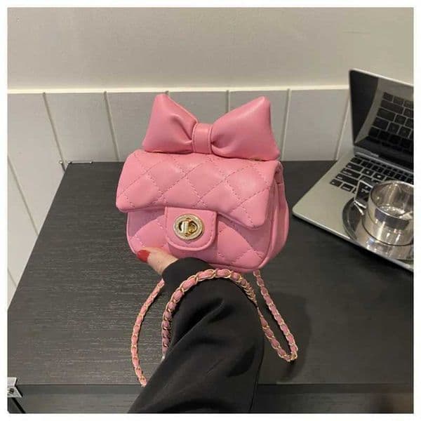 2026 baby product Children Kids Gift Kids Mini Designer Shoulder Bag Toddler Princess Baby Girls Pink Bow Handbag Little Girl Cute Crossbody Purse Present