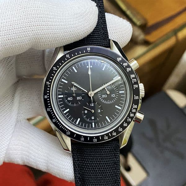 42MM Moonwatch Quartz VK Chronograph Apolloa11 Space Mens Watches Working Sub-dials Men's Wristwatches With A Full Sense of Texture