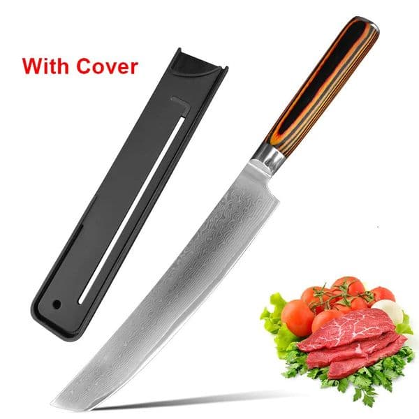 Professional Kitchen Knives Chef Cleaver Meat Wood Handle Japanese Damascus Steel Knife Slicing Fruit Fish Butcher Boning 250311BJ