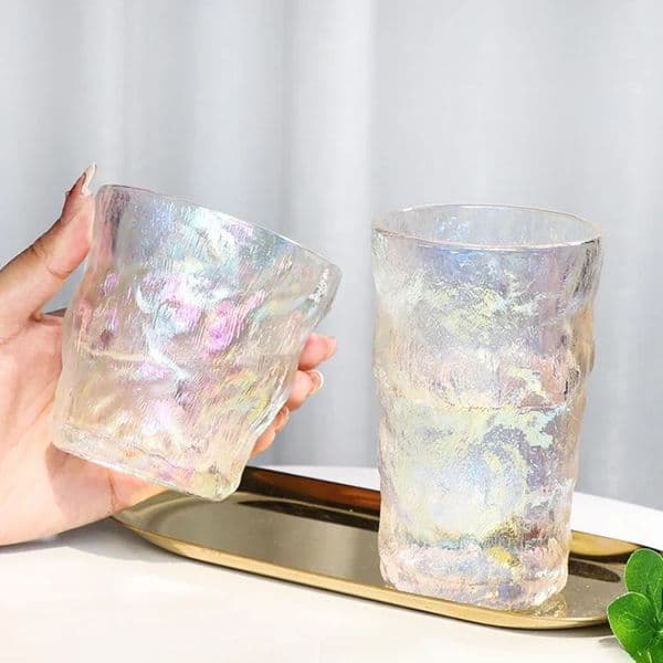 300ml380ml Modern Colorful Glass Cup Juice Tea Cold Drink Cups Cocktail Drinking Glasses Glacier Wine Holiday Gifts 250311BJ