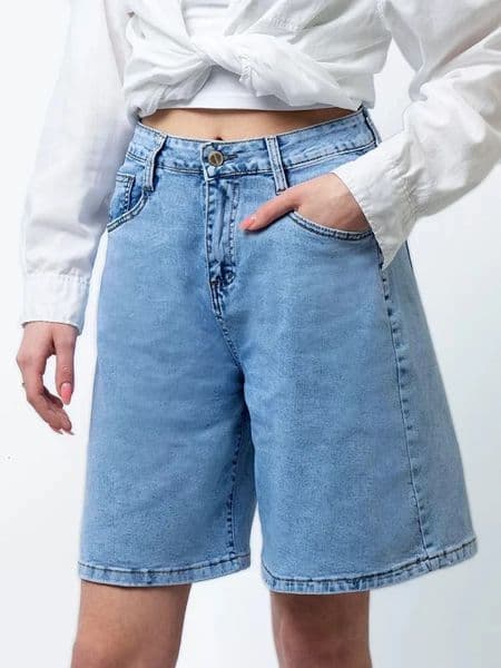 Summer Jeans Shorts Casual Loose Blue High Waist Denim Shorts Fashion Classics A-Line Wide Leg Straight Womens Shorts 250310