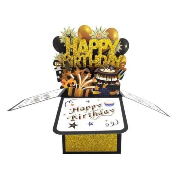 2025 Happy Birthday Card 3D PopUp Greeting Cards Gift for Business Kids Wife Husband Birthday Gift Festive Party Supplies Cards X250311