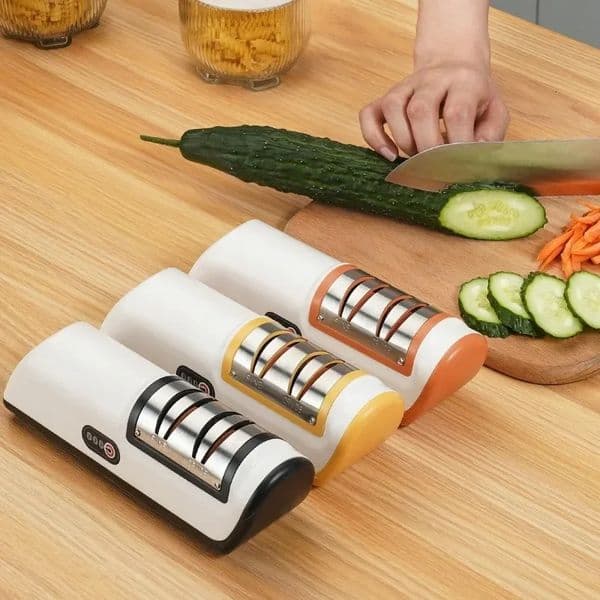 Electric Knife Sharpener Multifunctional Automatic Professional Small Kitchen Quick Sharpening Nonslip Tools 250311BJ