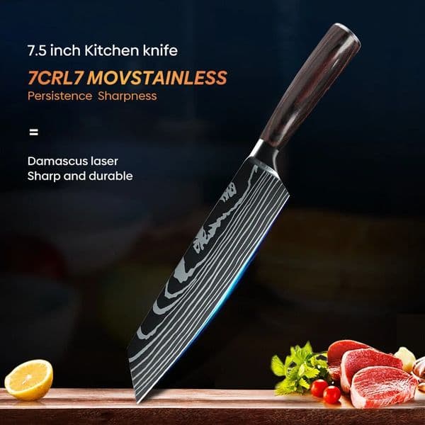 8 Inch Professional Japanese Kiritsuke Knife German High Carbon Stainless Steel Ultra Sharp Meat Fish Sushi Kitchen Chefs 250311BJ
