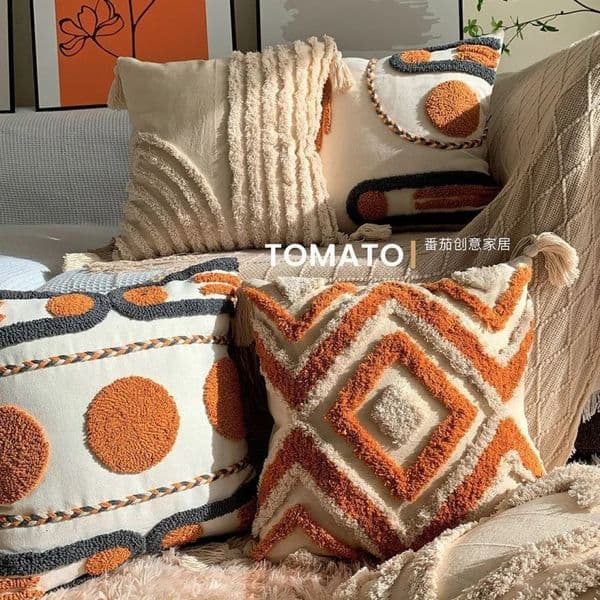 Bohemian Pillow Cushion Cover Geometry Embroidered Tassel EmbroideryLong Pillowcase Living Room Sofa Home Decor Customized 250310