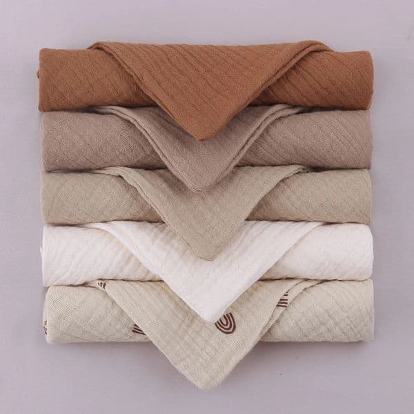 5 pieces of soft absorbent Gauze cotton baby towels wiping surface cloth towel handle bath and feeding 250310