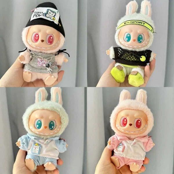 Cute Mini Plush DollS Clothes Fashion Clothes For Korea Kpop Exo 17cm Labubu II Idol Dolls DIY Gifts Sitting Party Clothing X250311