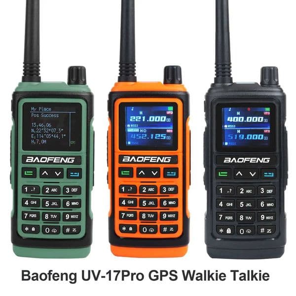 New Arrival Baofeng UV-17Pro GPS Walkie Talkie 108-136MHz Air Band VHF UHF 200-260MHz 350-355MHz FM Radio Six Bands Freq Copy Waterproof T250311