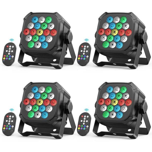 UKing 4PCS 30W RGBW LED Stage Par Light 19LED DJ Light DMX512 Bar Club Wedding Performance Lighting Stage Projector Remote Control X250312