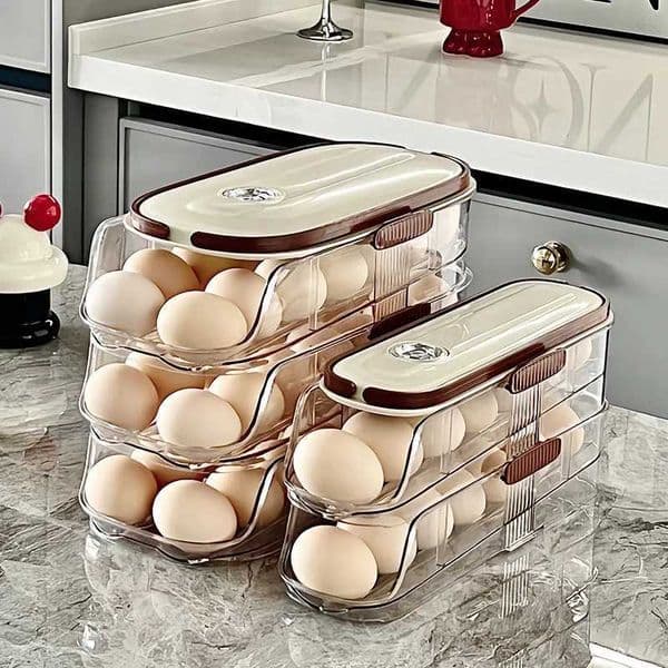 Egg rack for freezing automatic rolling egg organizer egg rack egg storage box egg dispenser frozen food organizer M250312