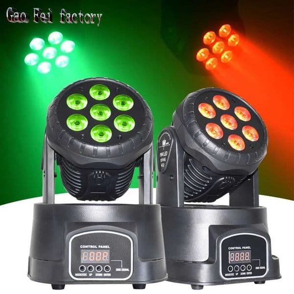 Mini LED 7x12W mobile headlight flat Par 7x12W RGBW 4-in-1 cleaning effect suitable for DJ sound activity club bar party lights X250312