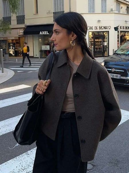 Fashion Turn Down Collar Fleece Short Coats For Women Casual Solid Single Breasted Pockets Jackets Autumn Female Chic Outerwear