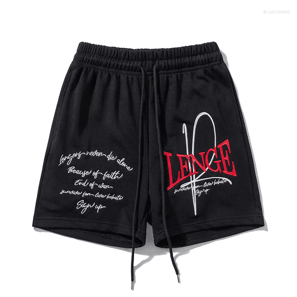 Men's Shorts American Trendy Brand Summer Casual Loose Breathable Letter Printed Basketball Sports But Knee Four-quarter Pants