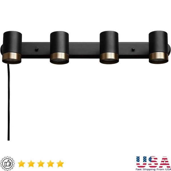 4-Light Track Lighting Kit Plug in Track Head Ceiling Light Pivot Design Minimum Light Fixture Online Switching Kitchen Lighting Z250312