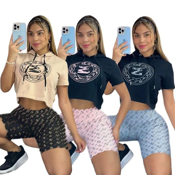 Yoja Tracksuit T Shirts Short Pants Causal Beach Tracksuits Womens Sexy Lady Trendy Tops waist shorts 2 Pieces Suit jogger fitness activities Clothing Asian Size
