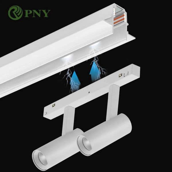 PNY white LED magnetic track light 2x8W magnetic spotlight dual head magnetic spotlight DC48v dimmable intelligent DALI TUYA Zigbee Z250312