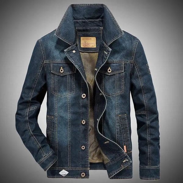 Denim mens jacket Spring and Autumn motorcycle fashionable streetwear highquality coat clothing MY926 250312