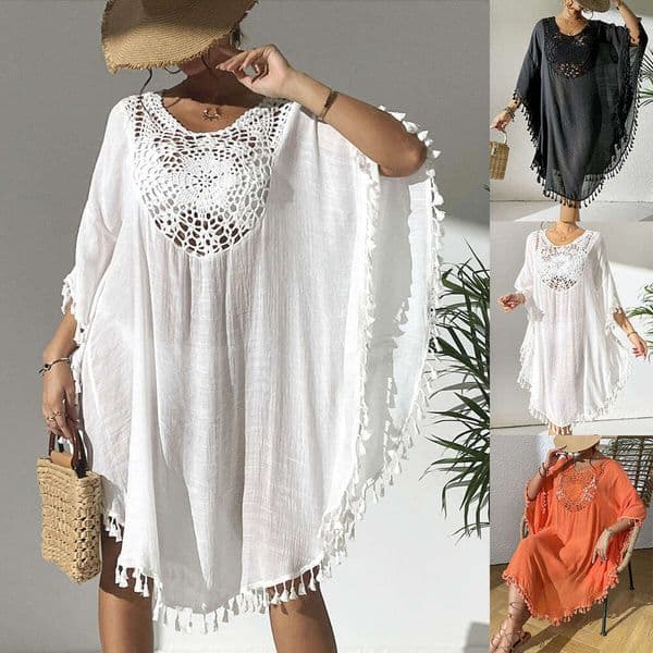 Skirt Beach Hoodie Hook wer Splicing Tassel Swimsuit Bikini Outfit 2025 New Casual Versatile Fashion Clothing