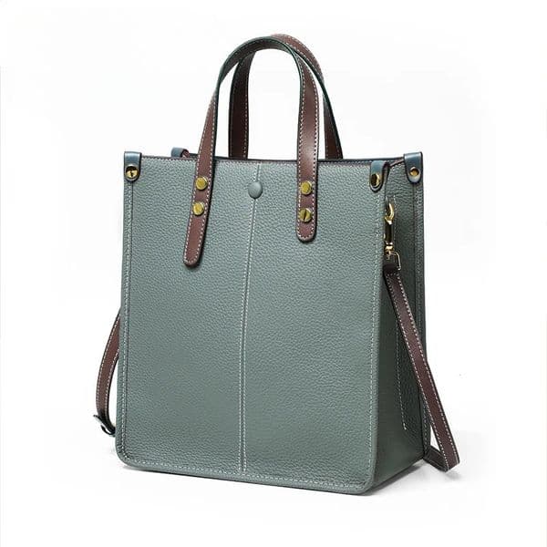 Female Large Capacity Tote Leather Women's Bags Work Commuter Clash Color Crossbody Bag