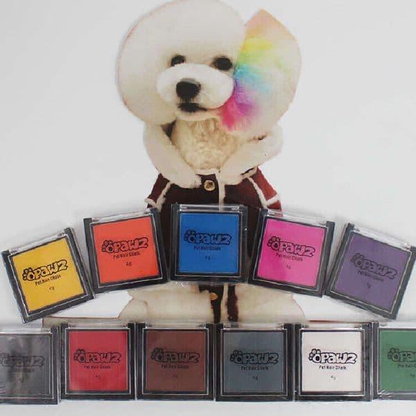 Cute Style 4g Opawz Pet Blusher Dye Hair Powder with Small Paw Print Fast Color Box for Cats Dogs