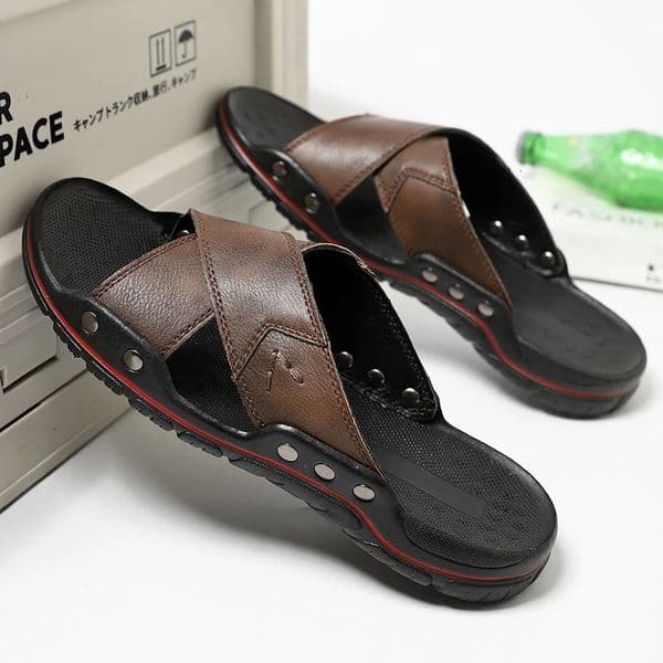 Anti-skid Casual Flip-flops Men Summer Outdoor Slippers Ultra-fine Plywood Sandals Breathable Outdoor Half Drag Man Beach Flats 250310BJ