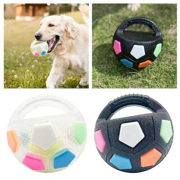 Dog Toys Soccer Ball With Handle Outside Squeaky Floating For Tug Of Toy Small Mudiem Large Breed Playing Gifts