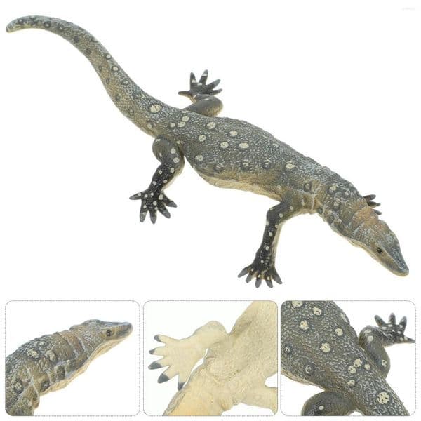 Decorative Figurines Eye-spotted Monitor Lizard Model Fake Animal Simulation Figurine Recognition Toy Realistic Decor Models Lifelike