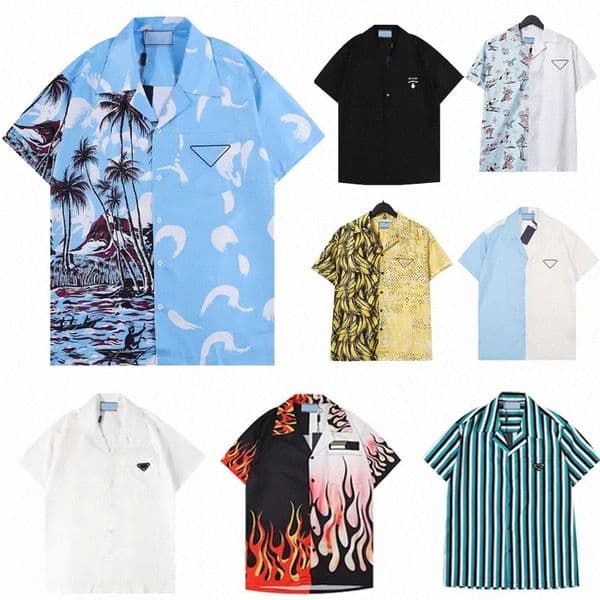 Men Designer Shirts Summer Shoort Sleeve Casual Shirts Fashion Loose Polos Beach Style Breathable Tshirts Tees Clothing Size M-3XL m6Lp#