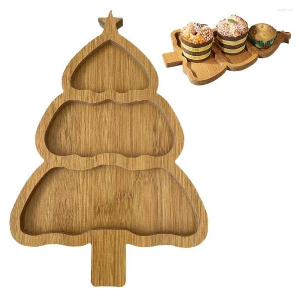 Decorative Figurines Christmas Tree Board Charcuterie Restaurant Dessert Tray Plate For Food Appetizers Desserts Sushi