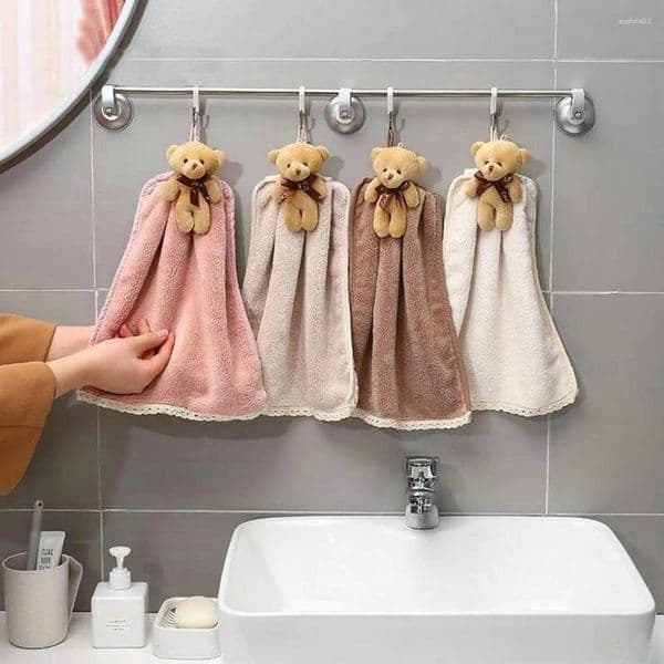 Towel Cute Bear Laced Strong Absorbency Thicken Kitchen Princess Kid Gift Bathroom Hand Childern