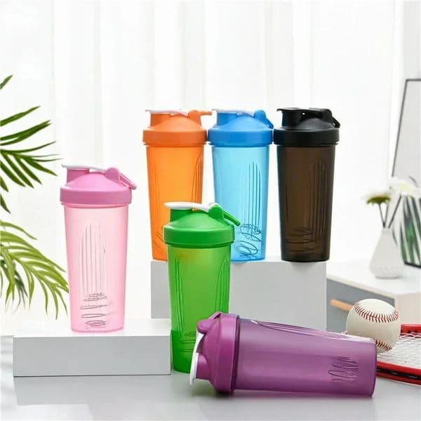 600ml Portable Protein Powder Shaker Bottle Leak Proof Water for Gym Fitness Training Sport Mixing Cup with Scale 250303